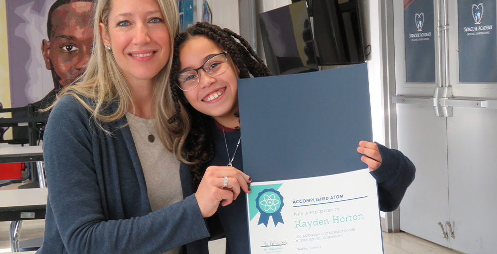 Syracuse Academy of Science Middle School Awards Atoms for First Quarter Achievements