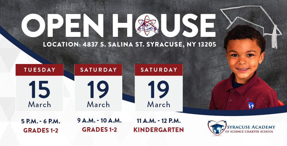Syracuse Academy of Science elementary school is hosting two open house events for prospective families to discover how we build success one Atom at a time.