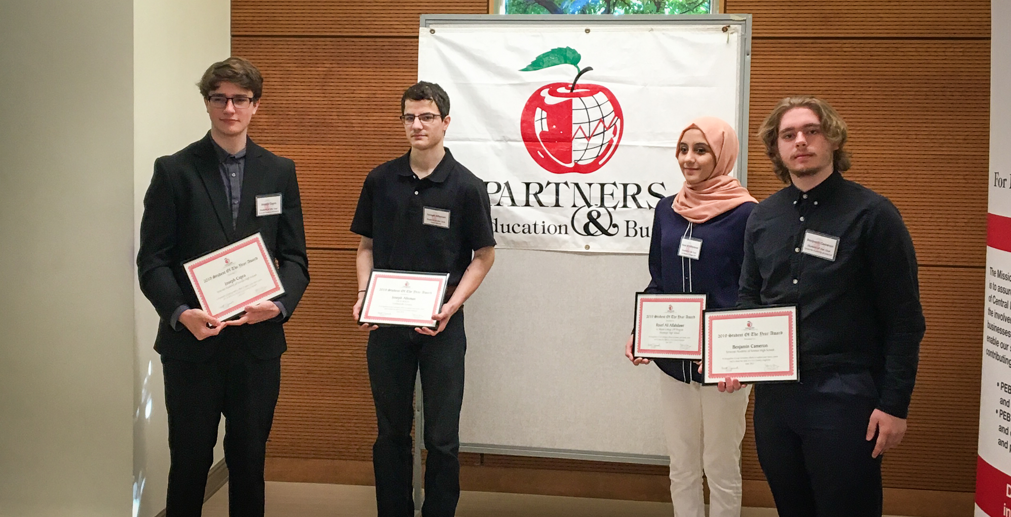 SASCS Atoms, Benjamin and Joseph were nominated for the Partners for Education and Business' Student of the Year award