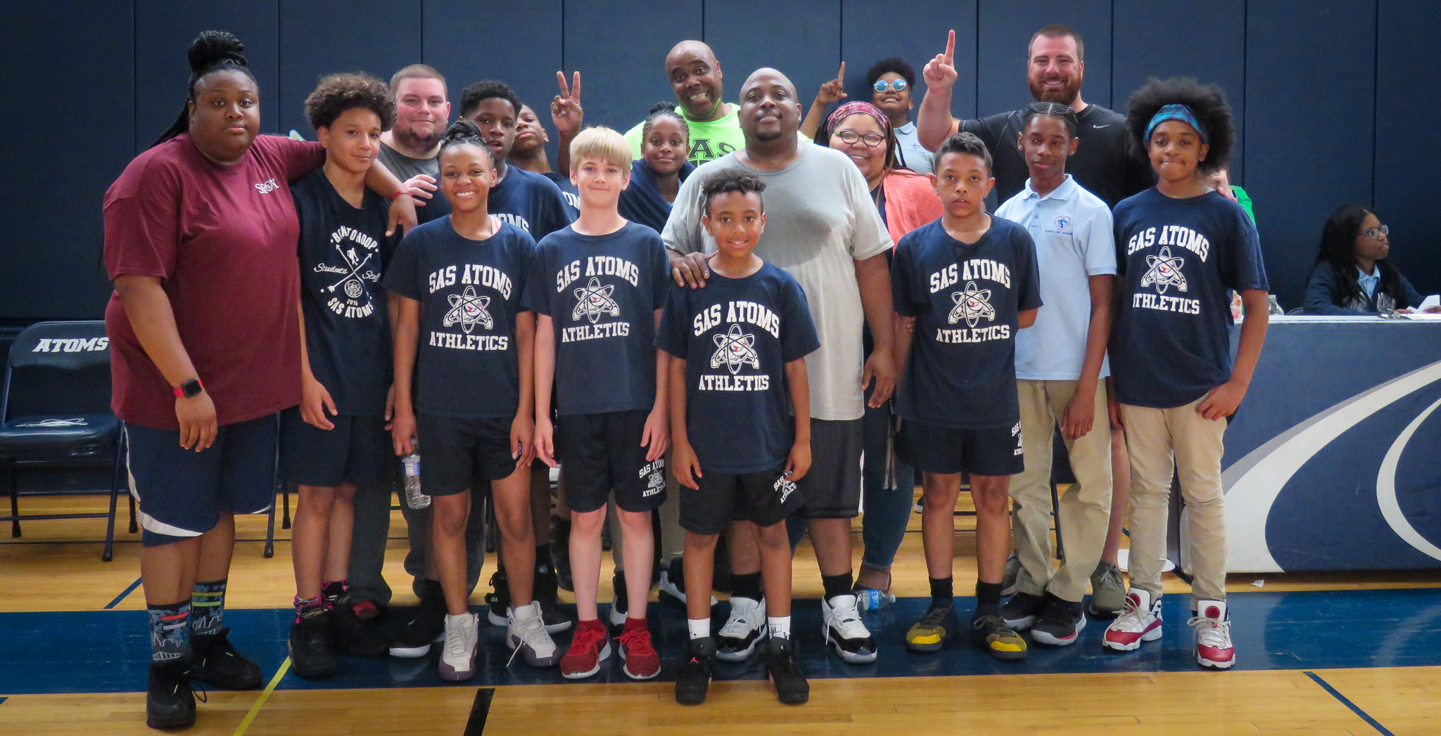 The annual Student vs. Staff basketball game is a favorite tradition at SASCS middle school