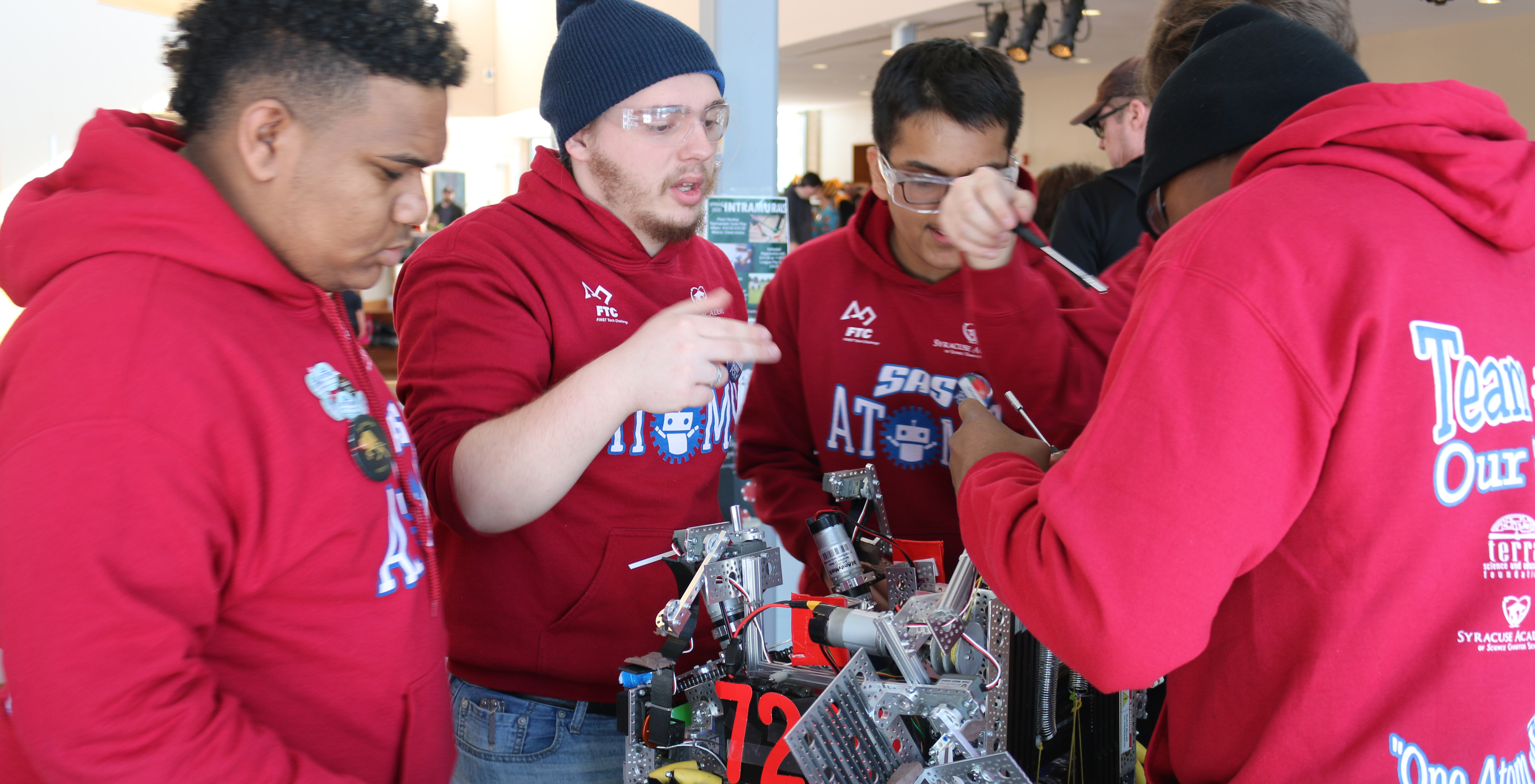 Syracuse Academy of Science Robotics Team Competes During the First Tech Challenge Qualifying Tournament.