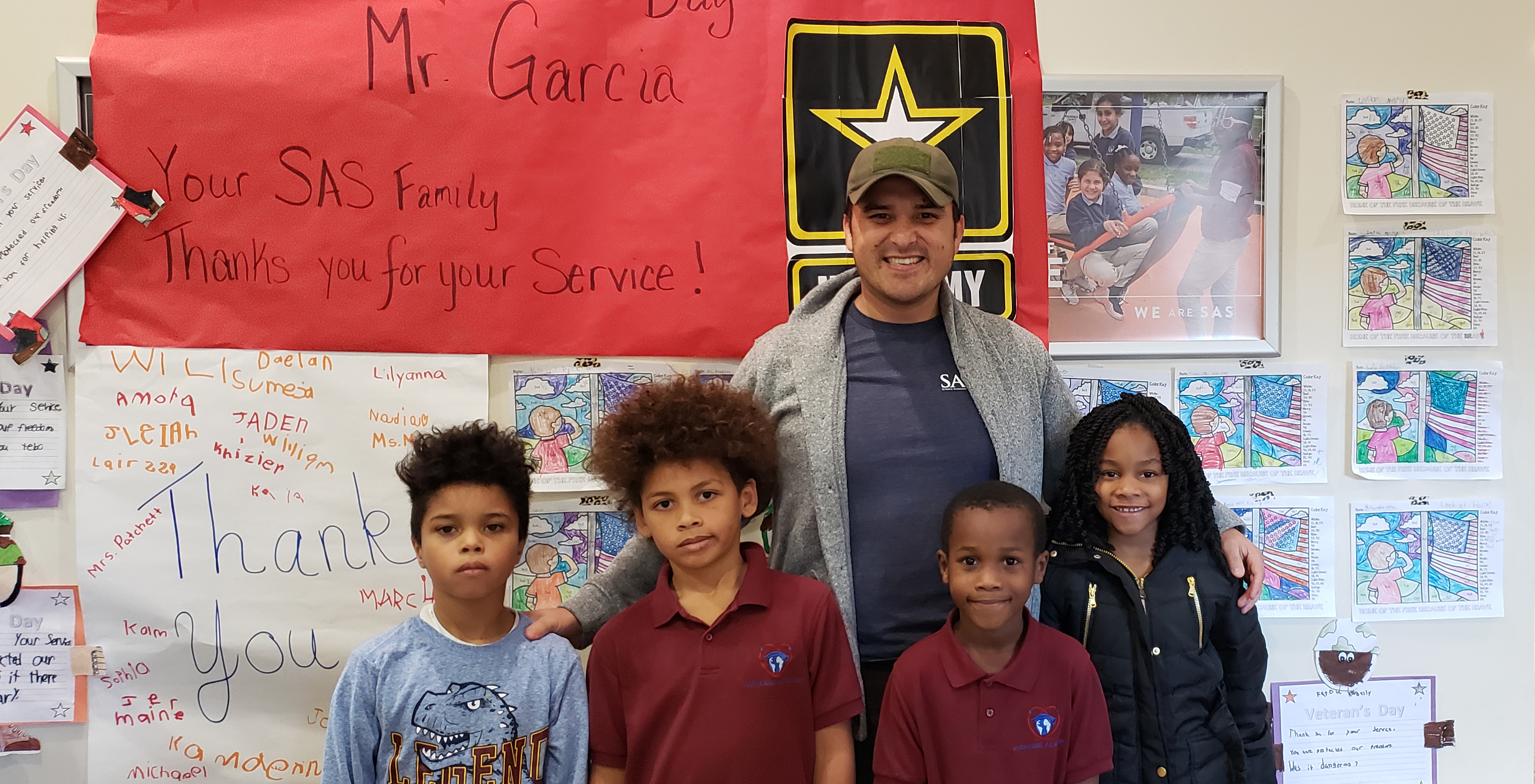 Atoms showed their appreciation to Veteran and co-teacher Mr. Garcia, in honor of Veterans Day