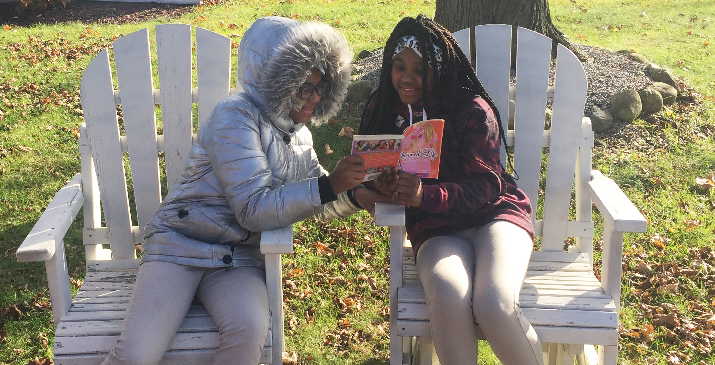 Middle school PBL students visit the local neighborhood Little Free Libraries to gather inspiration for their upcoming project