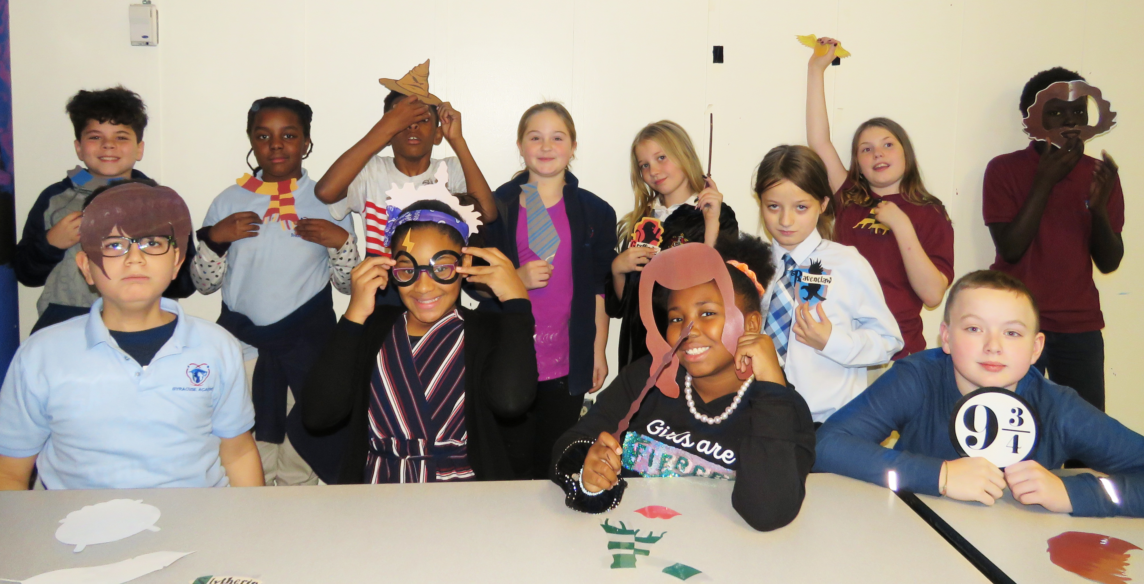 Middle school Atoms enjoy a Harry Potter themed day for their merit based activity