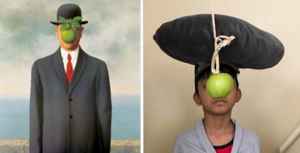 Syracuse Academy of Science middle school students participated in the Getty Art Museum Challenge recreating famous paintings using everyday objects as props.