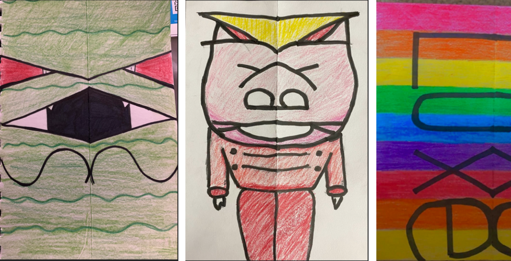 The Syracuse Academy of Science 6th grade students in Ms. Brett’s art class put their creativity to the test when drawing and creating name symmetry. 