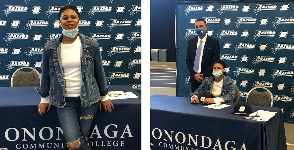 Syracuse Academy of Science high school senior, Vazcee Robinson officially signs with Onondaga Community College to play women’s basketball for the Lazers.