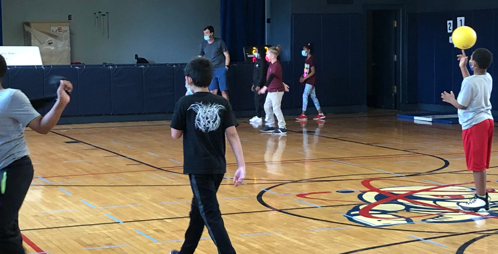 Syracuse Academy of Science elementary students in the kickball league held their first practice of the season.