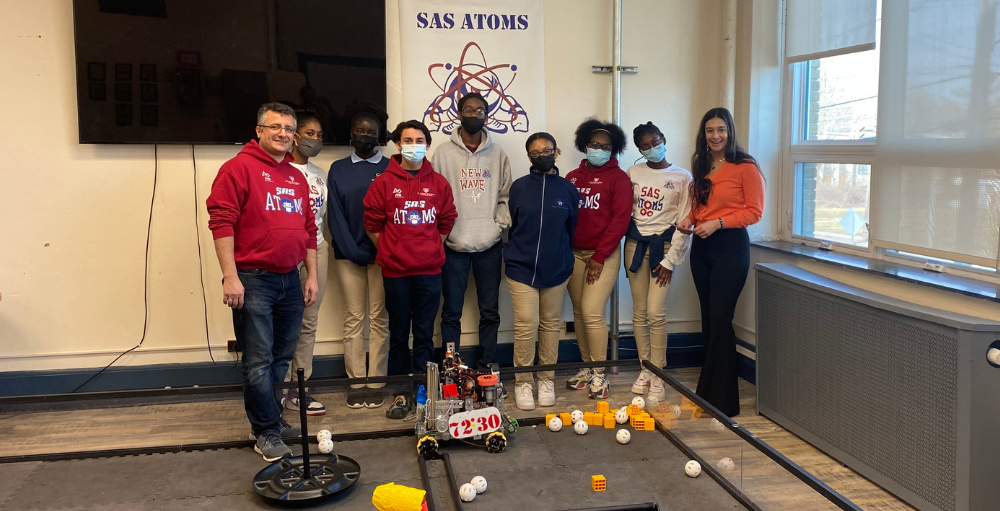 Syracuse Academy of Science high school robotics team received a surprise donation of $1,000 from BME to help support them in upcoming competitions and events.