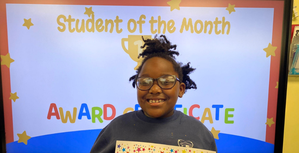 Syracuse Academy of Science elementary school celebrates its Students of the Month who demonstrated the character trait of perseverance and never giving up.