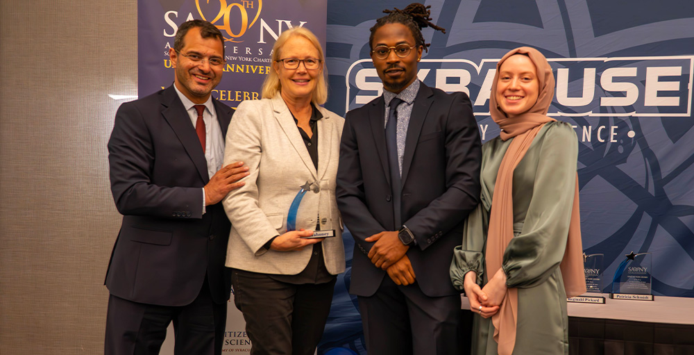 SANY Superintendent Dr. Hayali Awards OCC President Joanie Mahoney for Dedication and Commitment 
