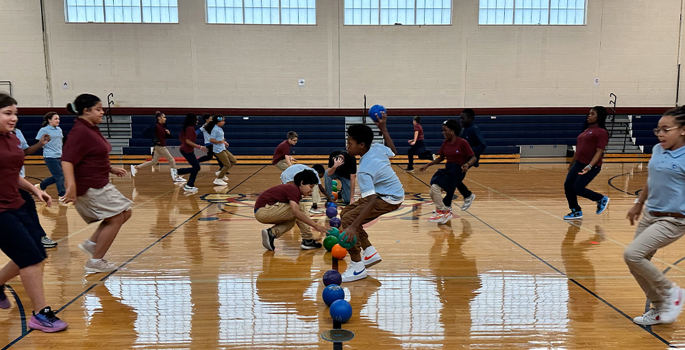 Syracuse Academy of Science Middle School Awards Class Dojos with Dodgeball Game
